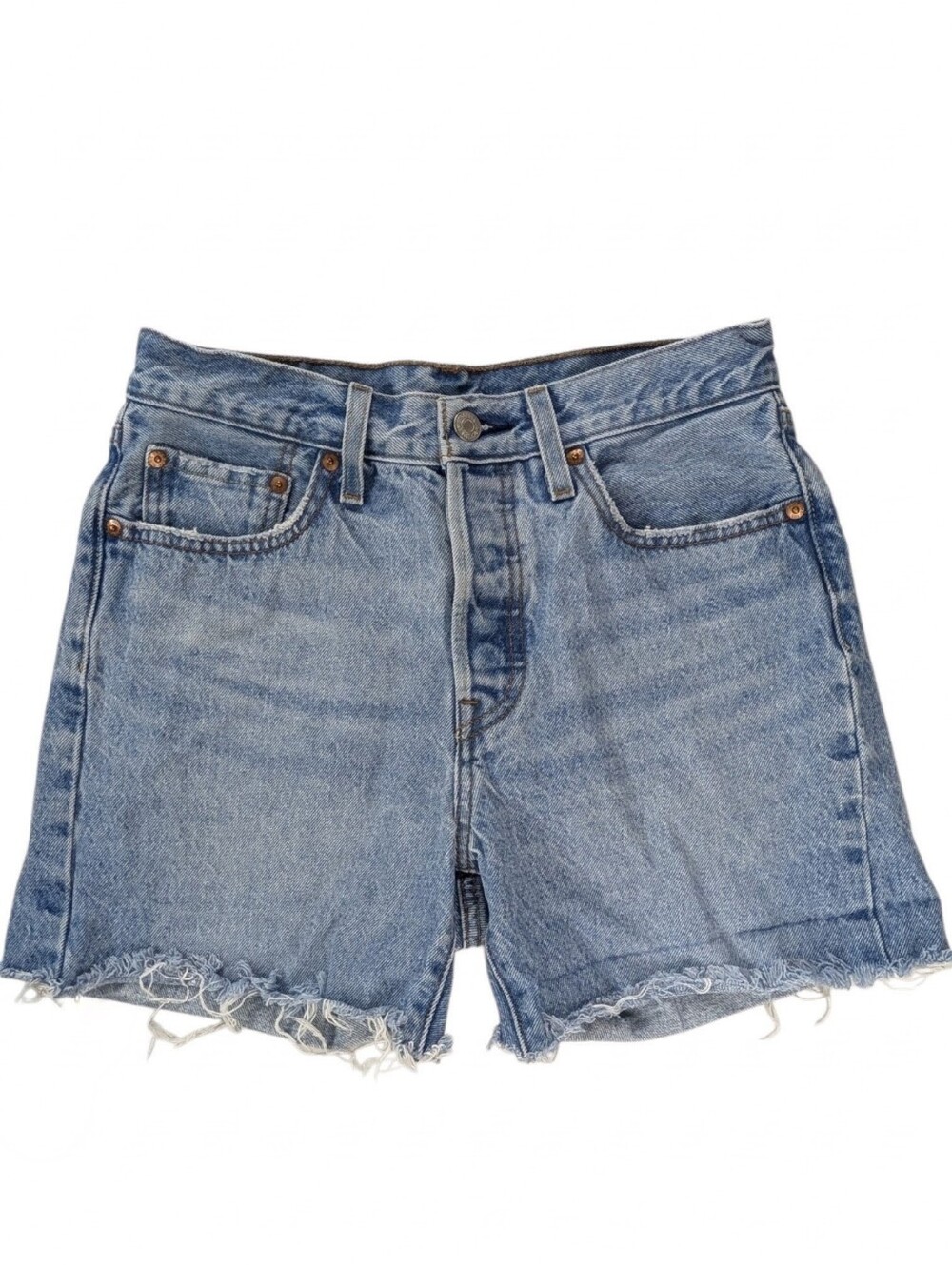 Levi’s 501 Denim Shorts Button Fly Sz 27 Women High Waisted Cuffoff Jean Shorts